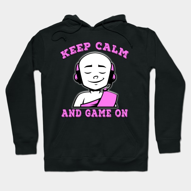 Keep Calm And Game On Pink Hoodie by Shawnsonart